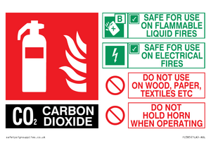 CO2 Fire Extinguisher Identification Sign